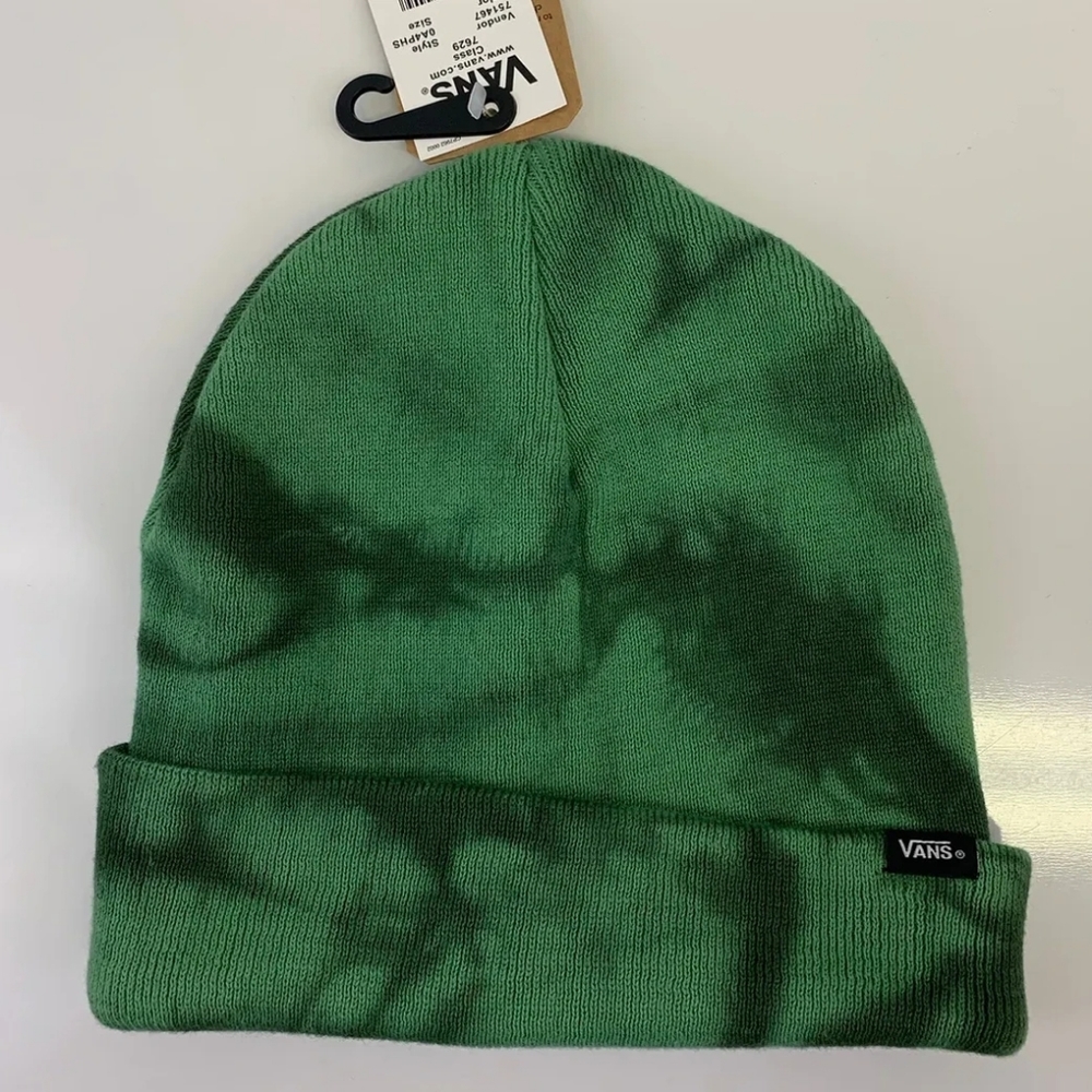 NEW Vans Core Wash Tie Dye Winter Fall Cap Green Beanie Hat OOAK